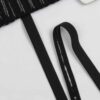 Strop elastik m. silikone, sort - 12 mm