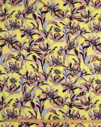 Blomster på gul - Viskose