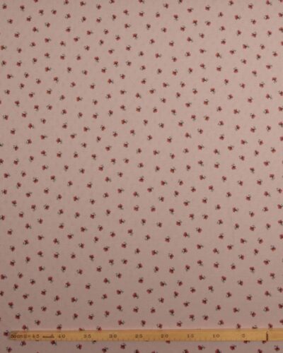 Gammelrosa med små røde blomster - Jersey m. hulmønster 7 Gammelrosa med små røde blomster - Jersey m. hulmønster
