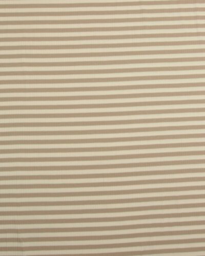 Striber i beige/flødefarvet - Bredriflet rib jersey