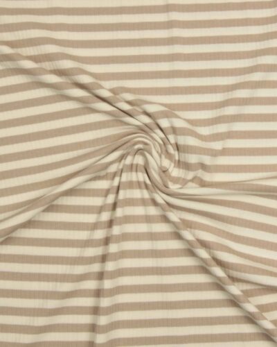 Alternative view of Striber i beige/flødefarvet - Bredriflet rib jersey