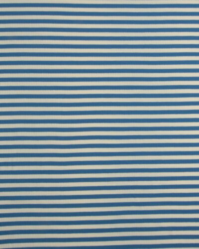 Striber i blå/flødefarvet - Bredriflet rib jersey