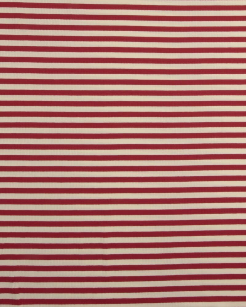 Striber i rød/offwhite - Bredriflet rib jersey