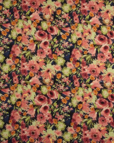 Blomster i røde nuancer - Jersey, bomuld/modal