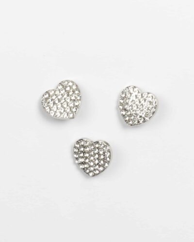 Sølvhjerte med bling - 19 mm