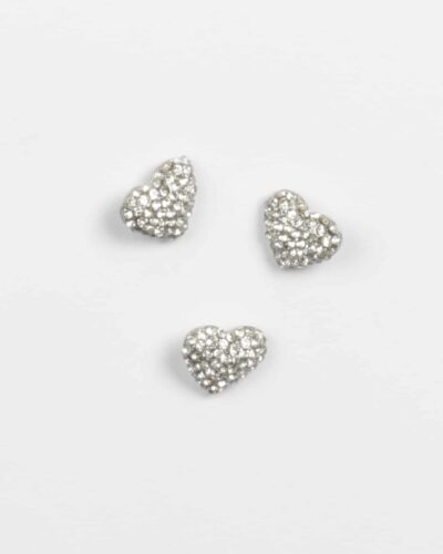 Sølvhjerte med bling - 15 mm
