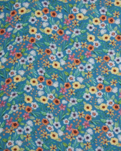 Blomster på blå - Viskose