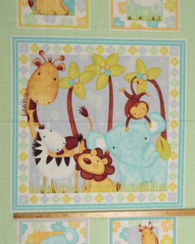 Sweet safari, 1 stort og 4 små motiver - Patchwork panel 9 Sweet safari, 1 stort og 4 små motiver - Patchwork panel