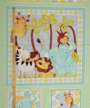 Sweet safari, 1 stort og 4 små motiver - Patchwork panel - Info mangler