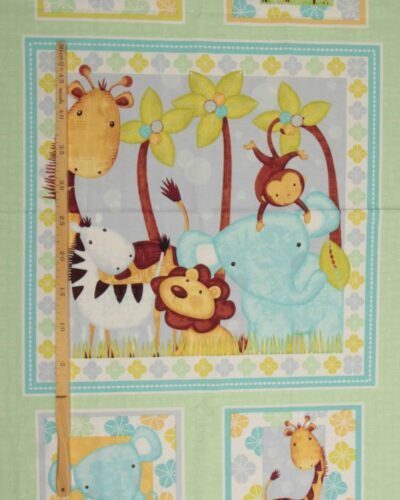 Sweet safari, 1 stort og 4 små motiver - Patchwork panel 8 Sweet safari, 1 stort og 4 små motiver - Patchwork panel
