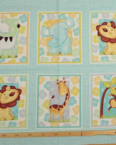 Sweet safari, 5 motiver, 2 af hver - Patchwork panel 9 Sweet safari, 5 motiver, 2 af hver - Patchwork panel
