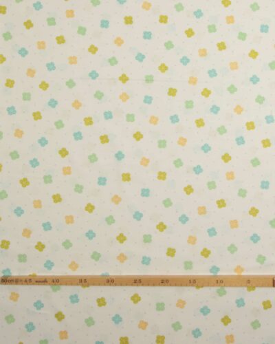 Sweet safari, firkløver på hvid - Patchwork 7 Sweet safari, firkløver på hvid - Patchwork