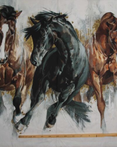 Stallion, 3 heste i galop - Patchwork panel