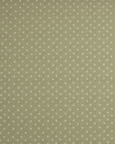 Meleret lysegrøn m. offwhite prikker - Boligtekstil