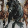 Stallion, 3 heste i galop - Patchwork panel