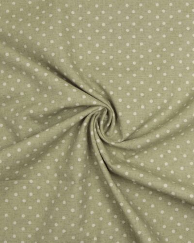Alternative view of Meleret lysegrøn m. offwhite prikker - Boligtekstil