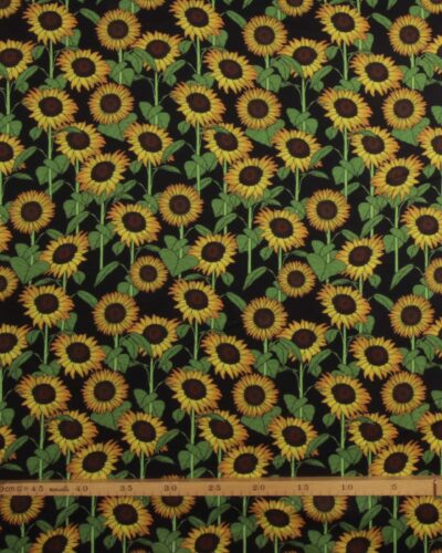 Solsikker på stilke, sort bund - Patchwork 7 Solsikker på stilke, sort bund - Patchwork
