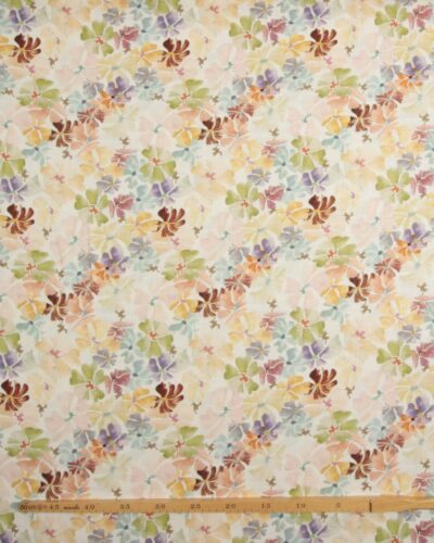 Pastelfarvet blomster - Viskose/hør