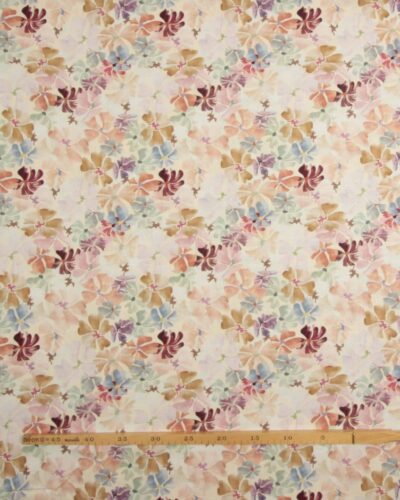 Pastelfarvet blomster - Viskose/hør 7 Pastelfarvet blomster - Viskose/hør