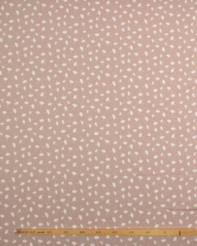 Lys gammelrosa med hvide biloba blade - Rayon