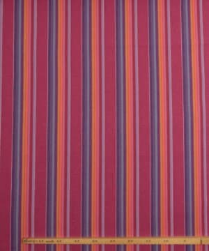 Striber, lilla/cerise, rød/orange - Bomuld/polyester