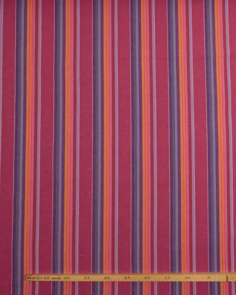 Striber, lilla/cerise, rød/orange - Bomuld/polyester