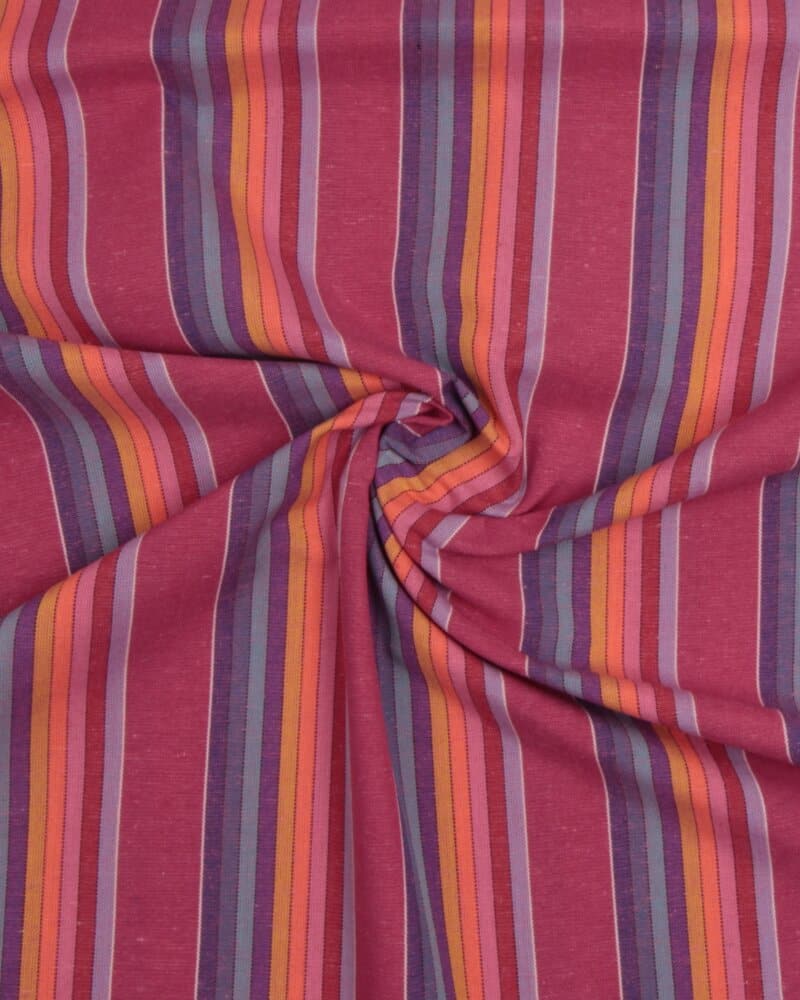 Striber, lilla/cerise, rød/orange - Bomuld/polyester