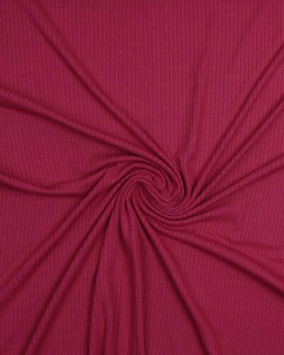 Mørk cerise, riflet - Viskose jersey