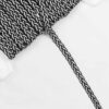Flettet grå/sort bånd - 8 mm