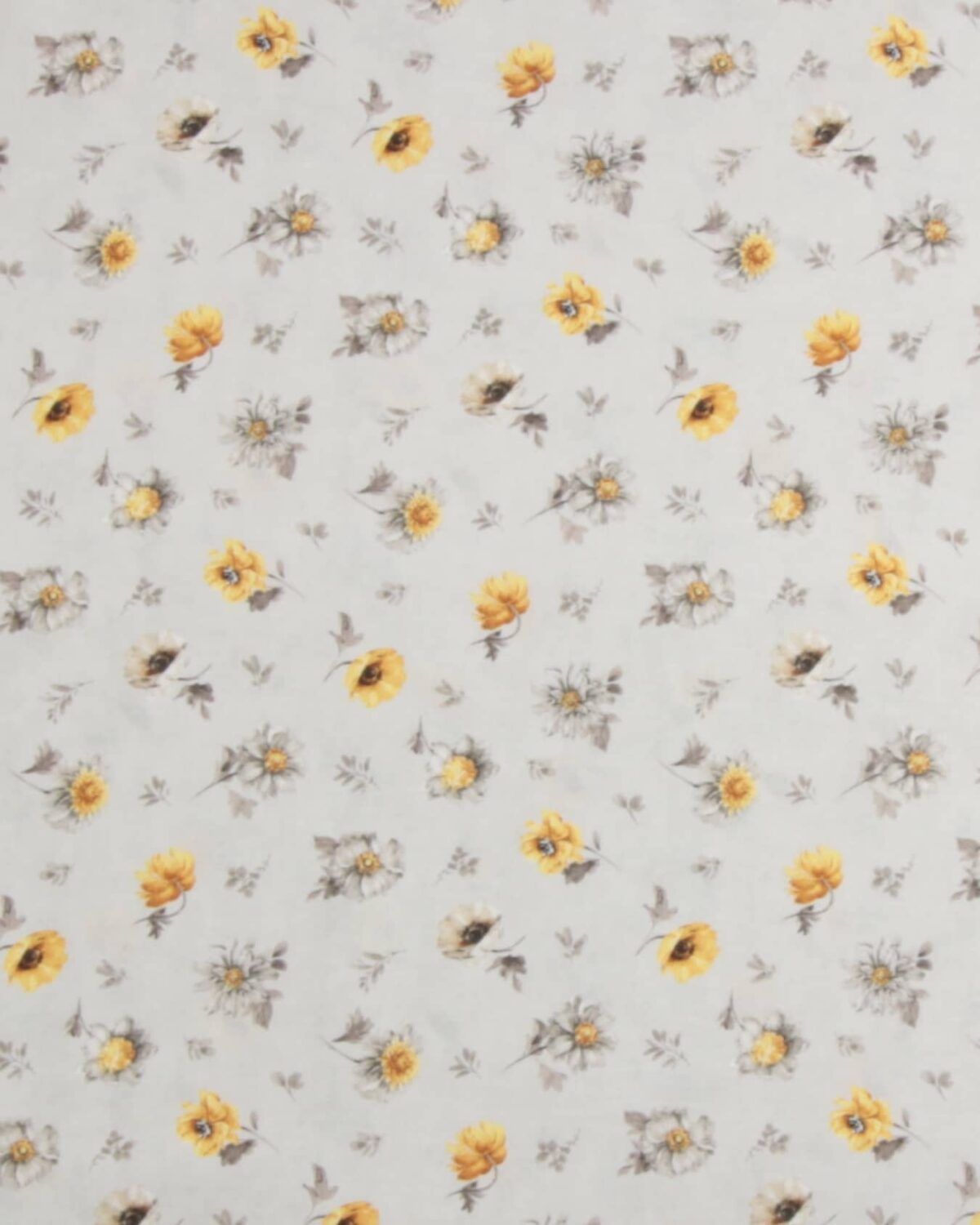 Fields og gold, blomster på lysegrå - Patchwork