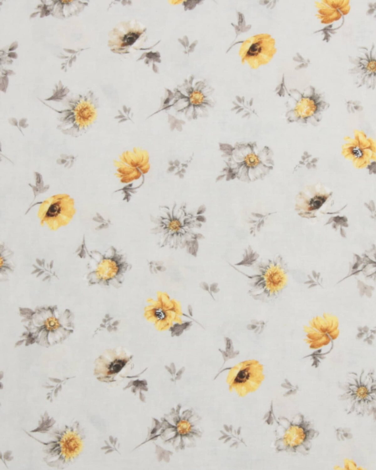 Fields og gold, blomster på lysegrå - Patchwork - Billede 2