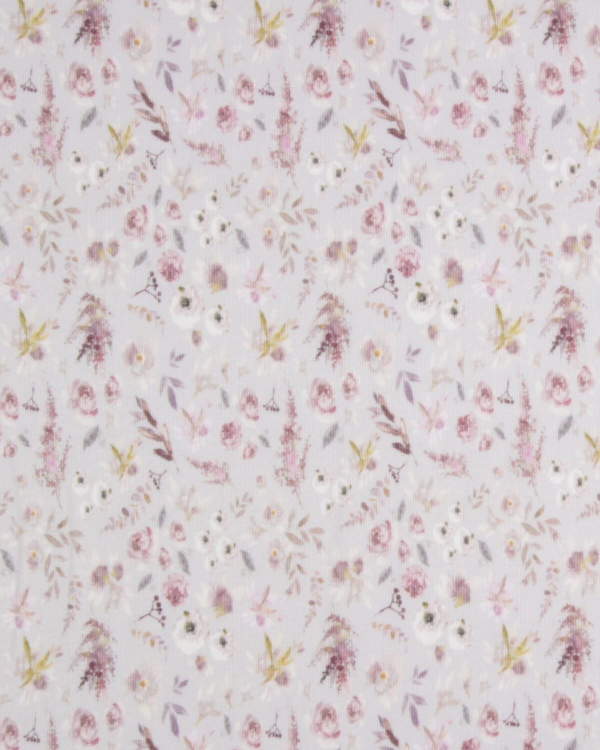 Sart lyselilla med blomster - Rib-jersey