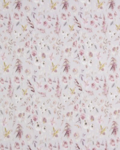 Sart lyselilla med blomster - Rib-jersey