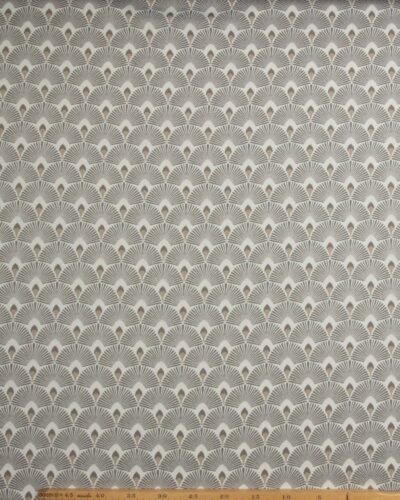 Viftemønster på offwhite - Gardin/møbelstof