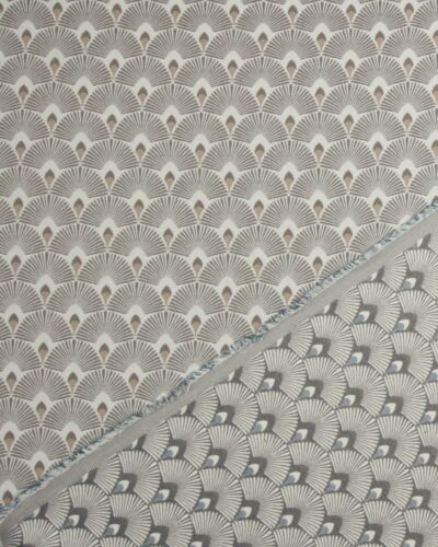 Viftemønster på offwhite - Gardin/møbelstof