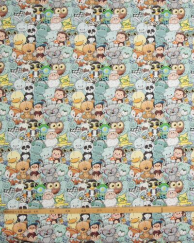 Tøjdyr m. lyseblå - French Terry