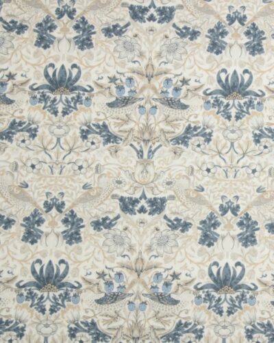 Strawberry thief, offwhite/blå - William Morris