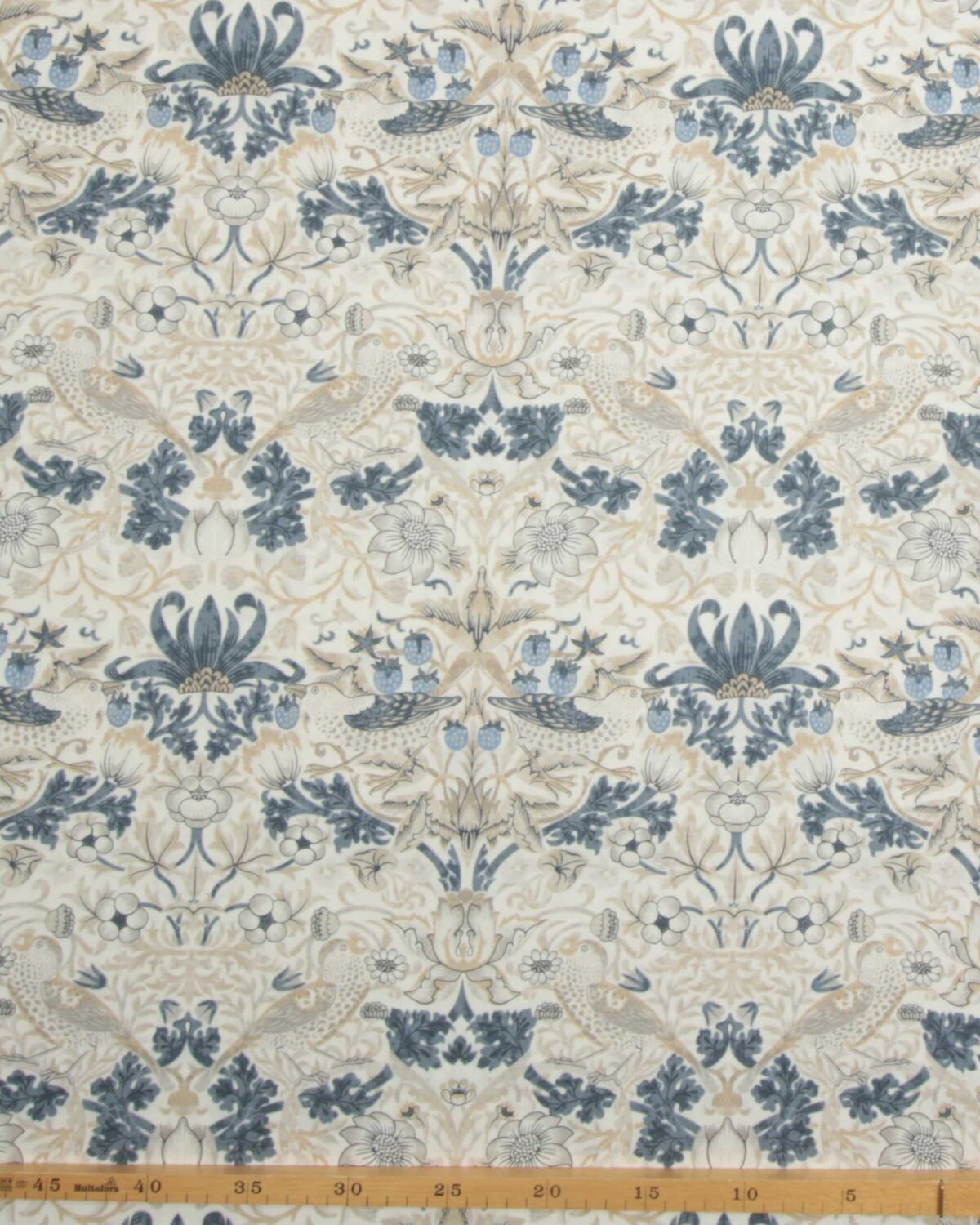 Strawberry thief, offwhite/blå - William Morris - Billede 3