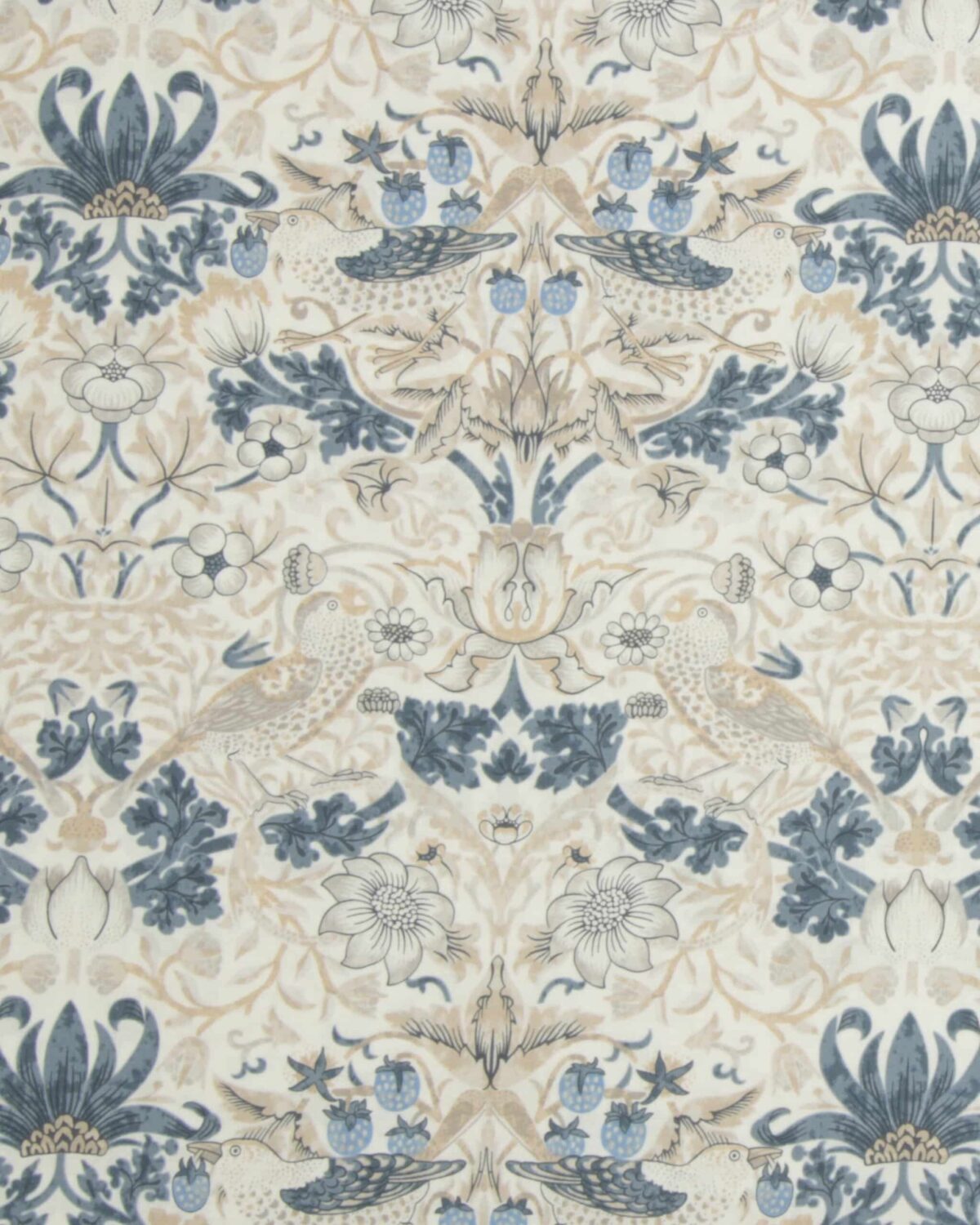 Strawberry thief, offwhite/blå - William Morris - Billede 2
