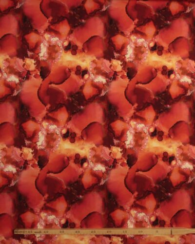 Rød/gul mønster - French Terry 7 Rød/gul mønster - French Terry