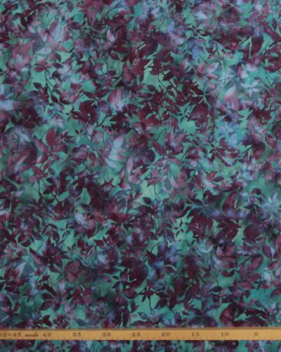 Bladmønster, lilla/turkis/petrol - Bali 7 Bladmønster, lilla/turkis/petrol - Bali