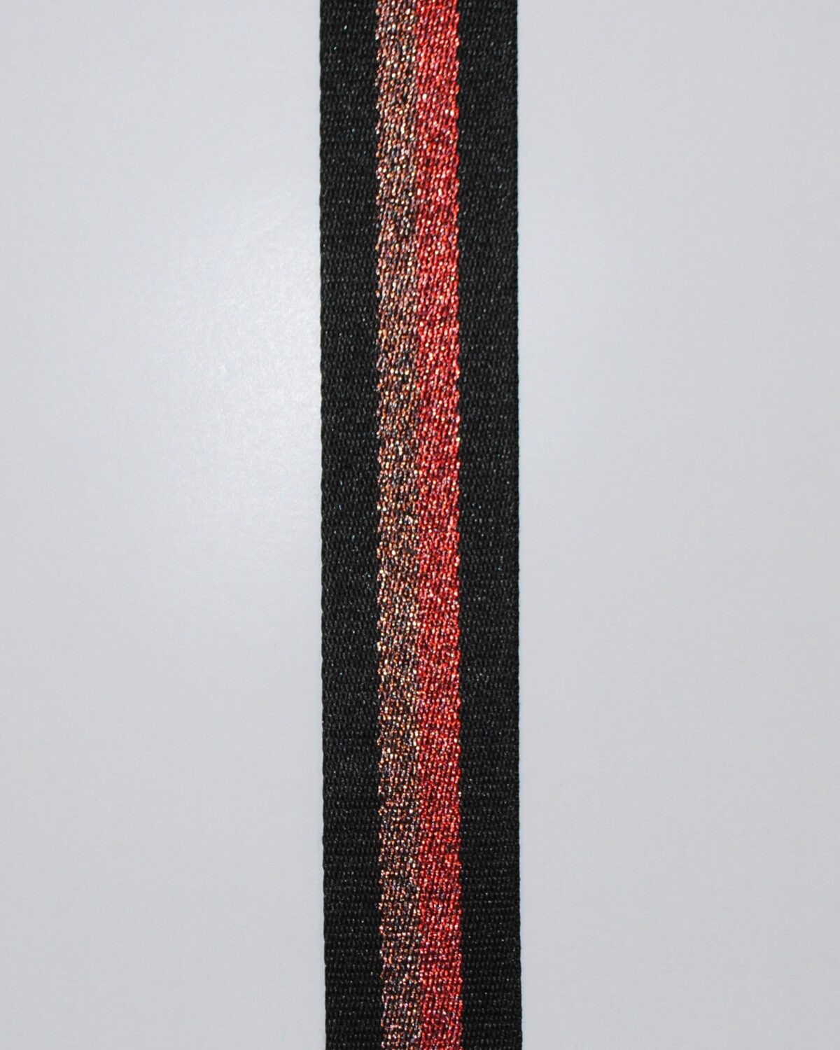 Sort m. rød og kobber lurex - Gjordbånd 40 mm