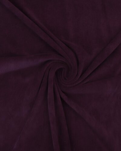 Riflet stræk velour - Aubergine