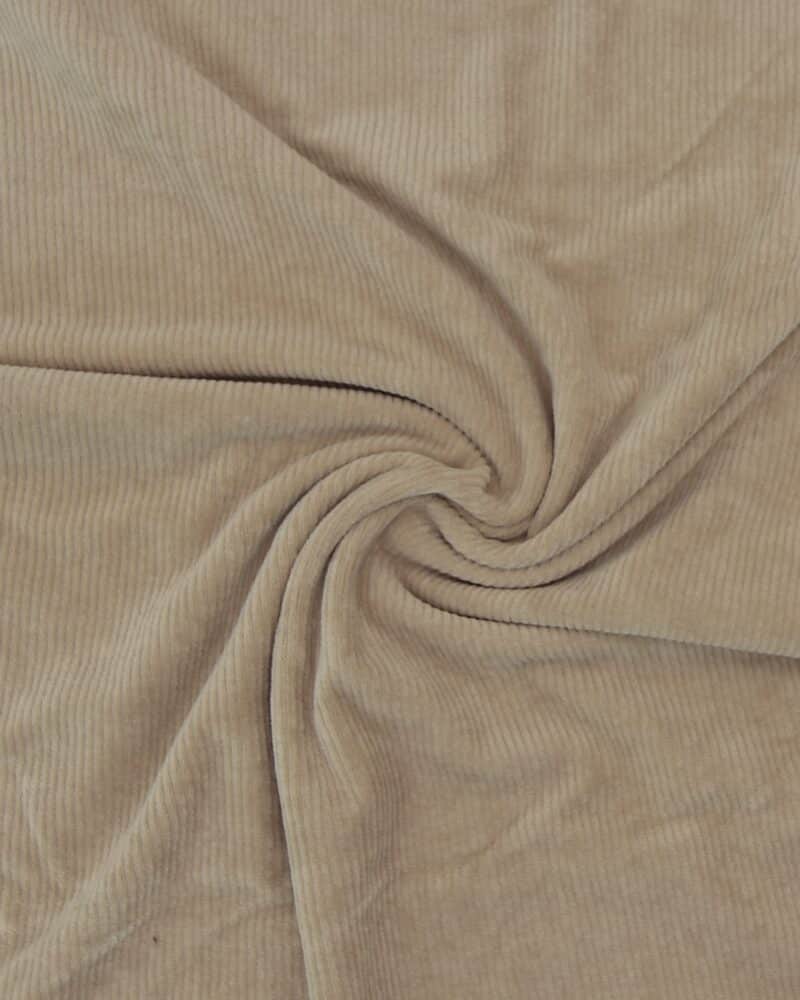 Riflet stræk velour - Beige