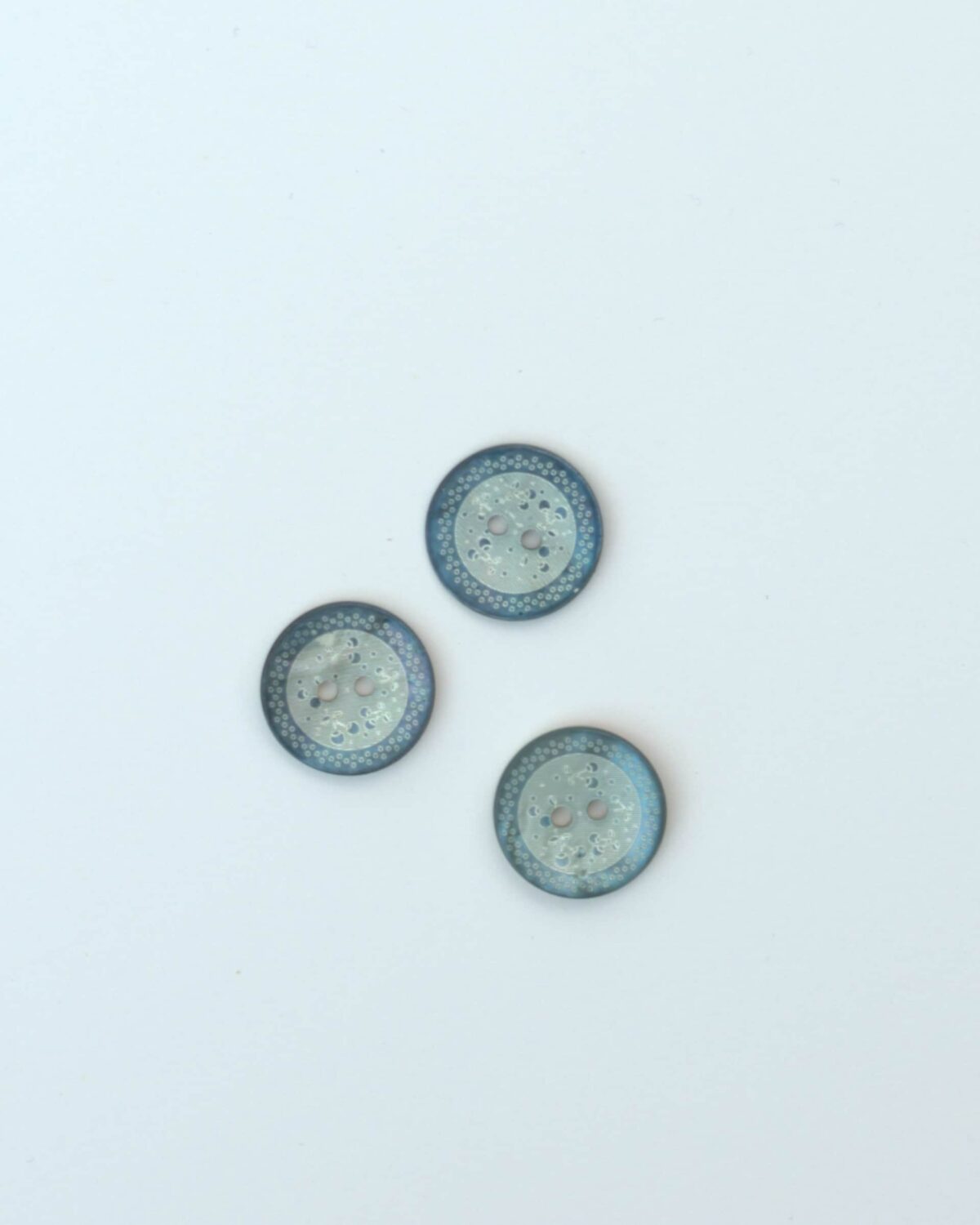 Denimblå/offwhite - Perlemor 18 mm