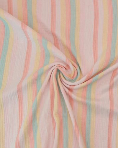 Striber m. glimmertråd - Double Gauze/musselin stof 7 Striber m. glimmertråd - Double Gauze/musselin stof