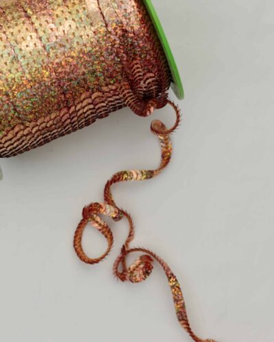 Kobber med hologram - Elastisk Palietbånd 5 mm