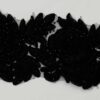 Sort blomst med sorte sten - ca. 10,50 cm