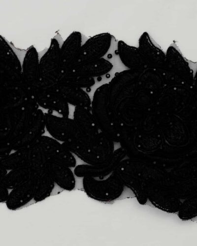 Sort blomst med sorte sten - ca. 10,50 cm