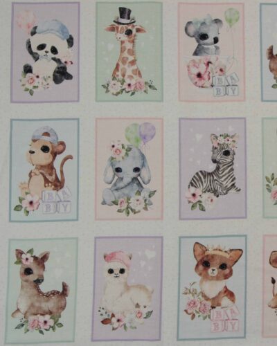 Animal babies, 24 motiver - Patchwork panel